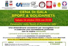 Sport e solidarietà a Ponticino: il 24 ottobre la Cena di Gala